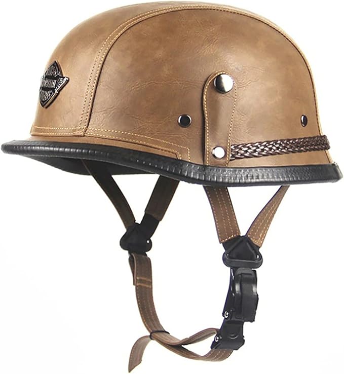 VOSS Leather German Helmet Half Face ABS