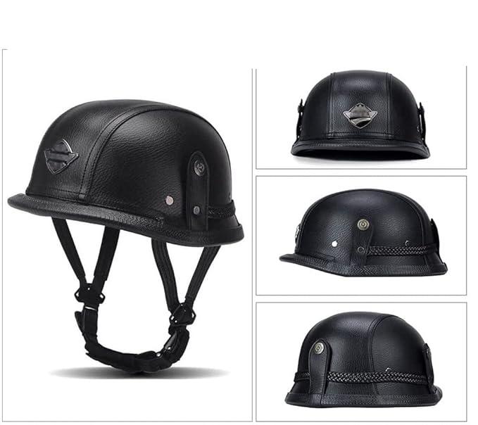 VOSS Leather German Helmet Half Face ABS