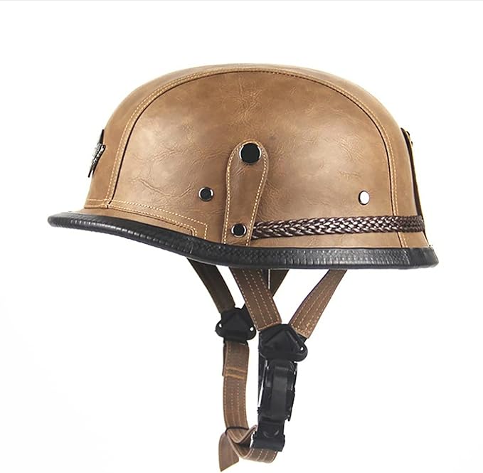 VOSS Leather German Helmet Half Face ABS