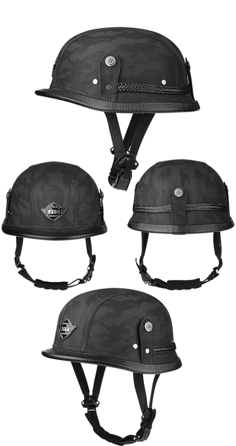 VOSS Leather German Helmet Half Face ABS