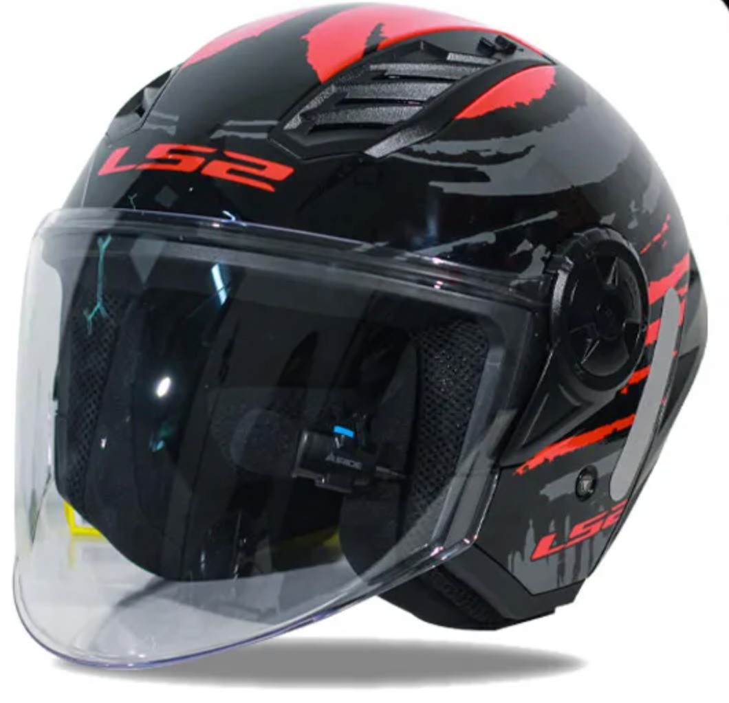 LS2 Helmet OF-616 Open Face 3/4 With Included Microphone